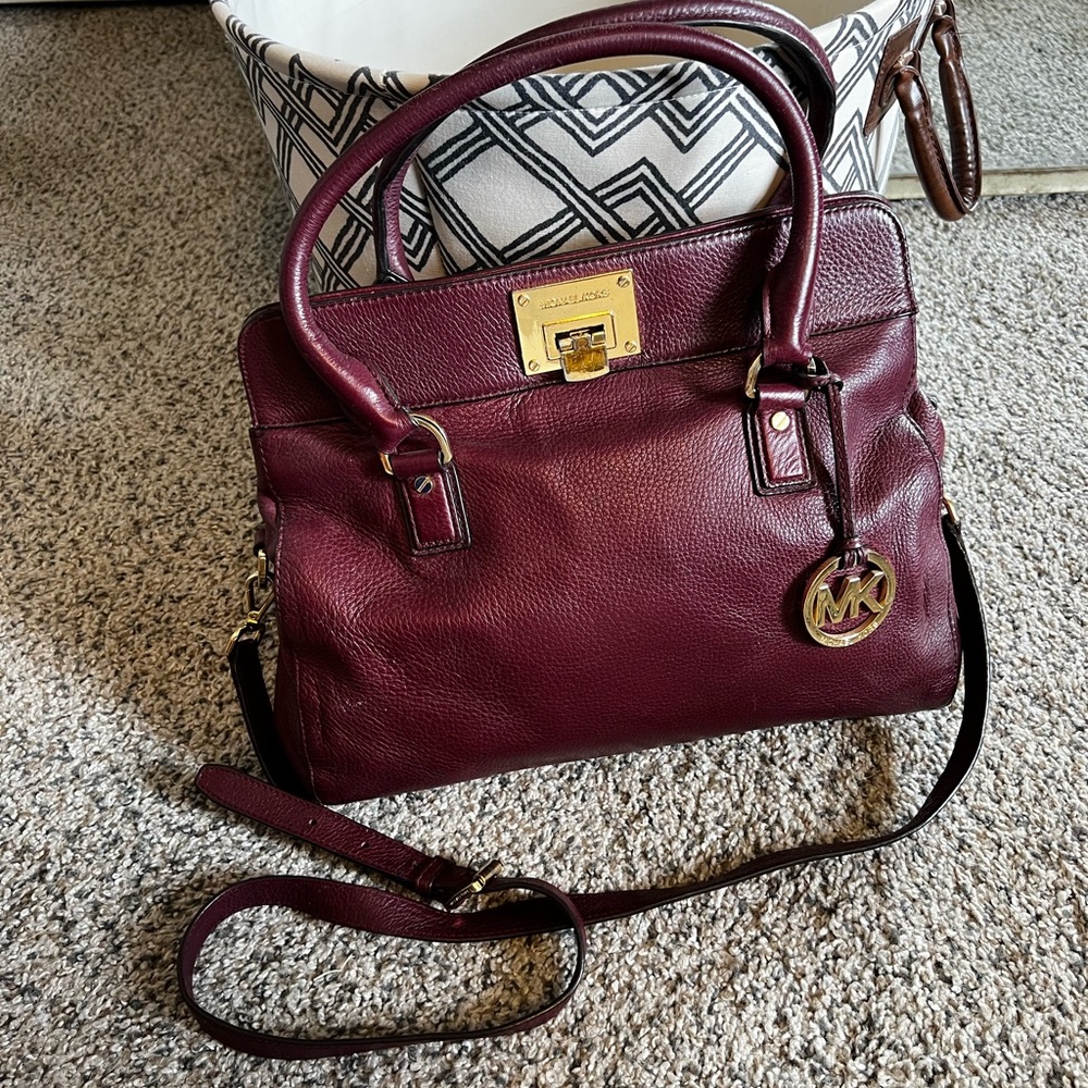 Maroon Michael Korda purse